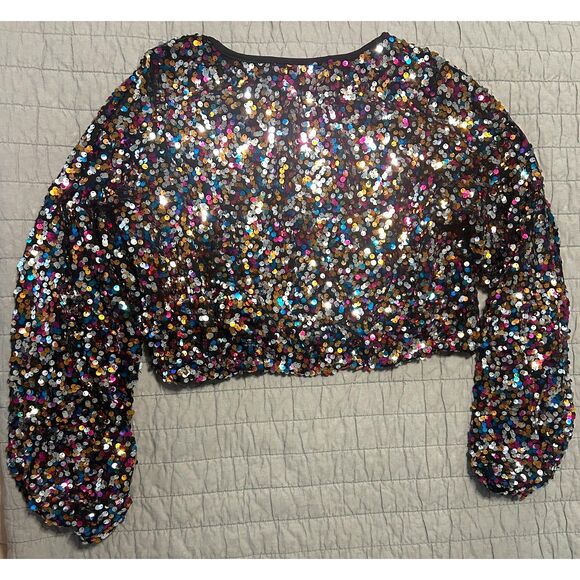 Tops - Multi Color Sequined Top Size XL Fun Cocktail Party Celebration